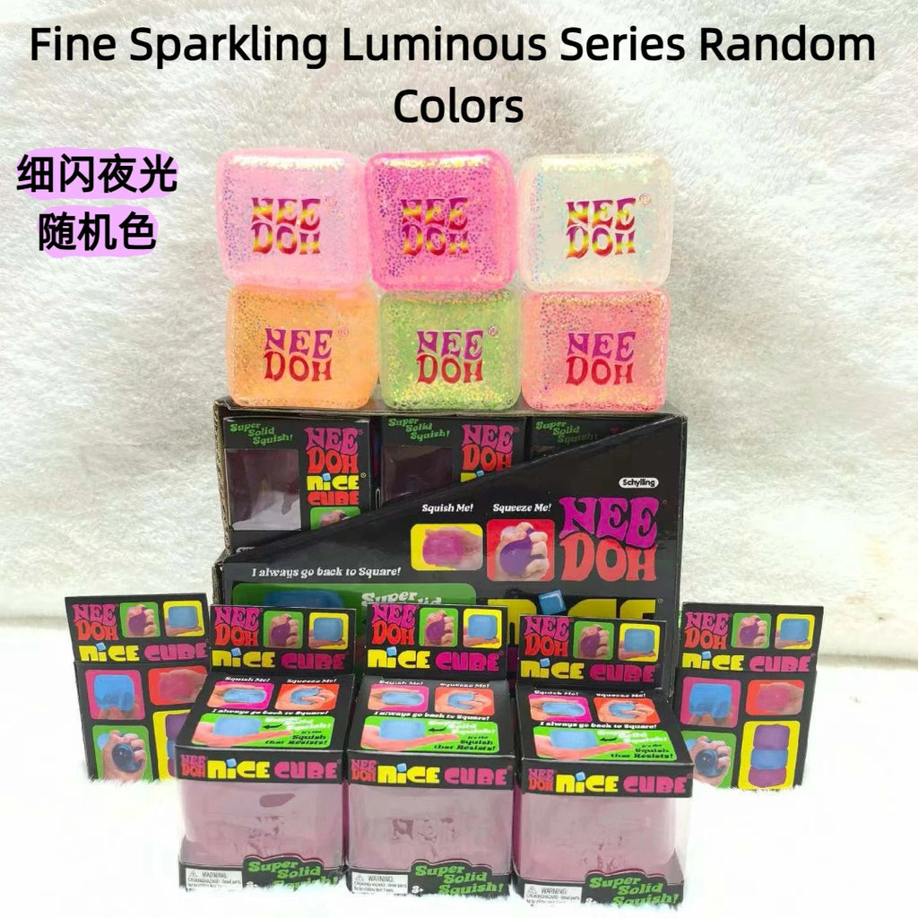 Needoh Cube Squishy Stress Toy Glow In The Dark Slow Rebound