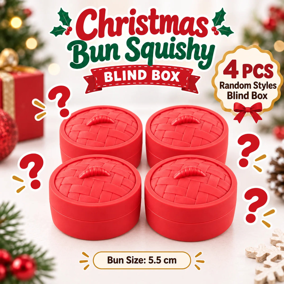 1-5PCS Christmas Dumpling Squishy Blind Box