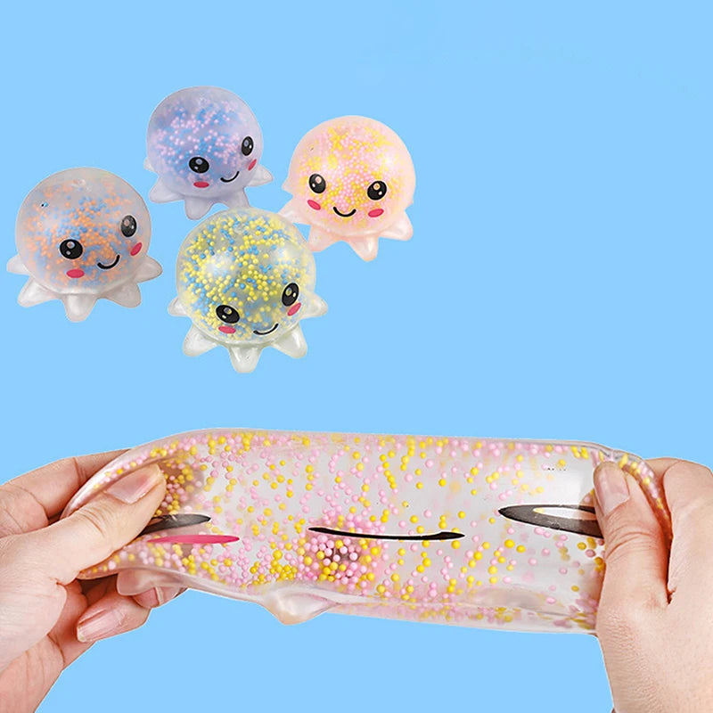 1-6PC Glowing Light Squid Vent Ball Squeeze