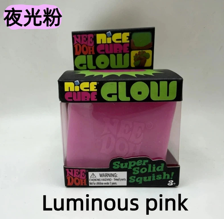 Needoh Cube Squishy Stress Toy Glow In The Dark Slow Rebound