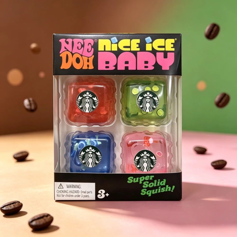 4Pcs NeeDoh Nice Ice Cube Mini Squishy Toy
