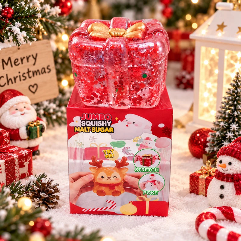Christmas Dumplings Squishy Glitter Maltose Snowman