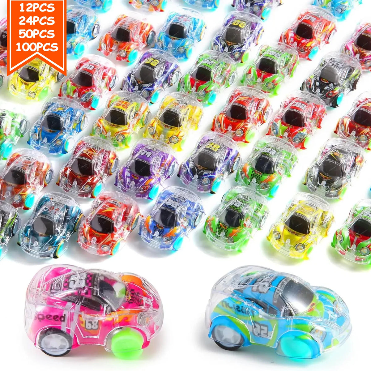 12/100Pcs Mini Pull Back Cars Set Pull Back Racing Vehicles