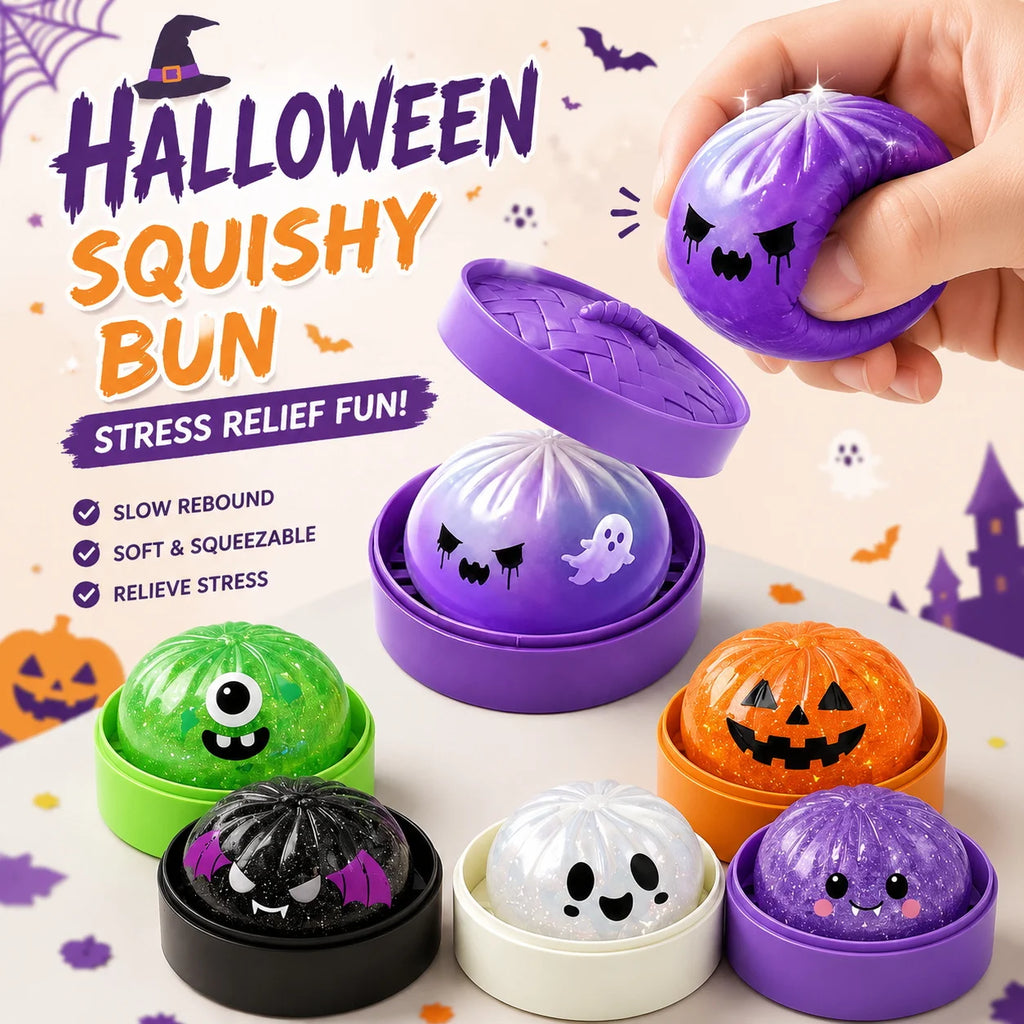 Halloween Dumpling Stress Toy Glitter Halloween Dumpling Pressure Dumpling Squishie Stress Relief Fidget Toy for Adults Gift