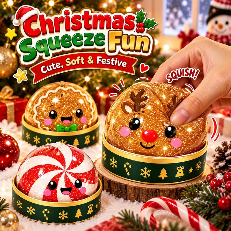 Christmas Dumplings Squishy Glitter Maltose Snowman