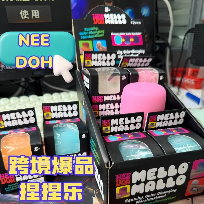 New Needoh Mello Mallo Uv Light Reactive Squish Toy