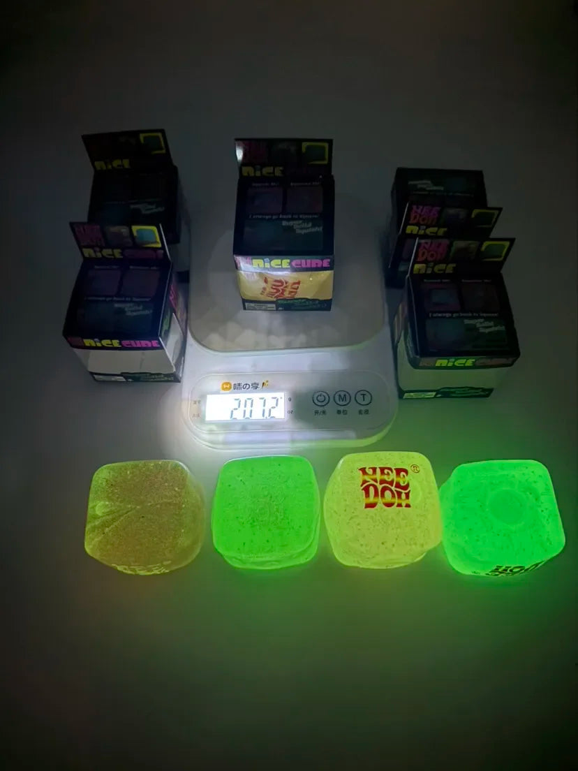 Needoh Cube Squishy Stress Toy Glow In The Dark Slow Rebound