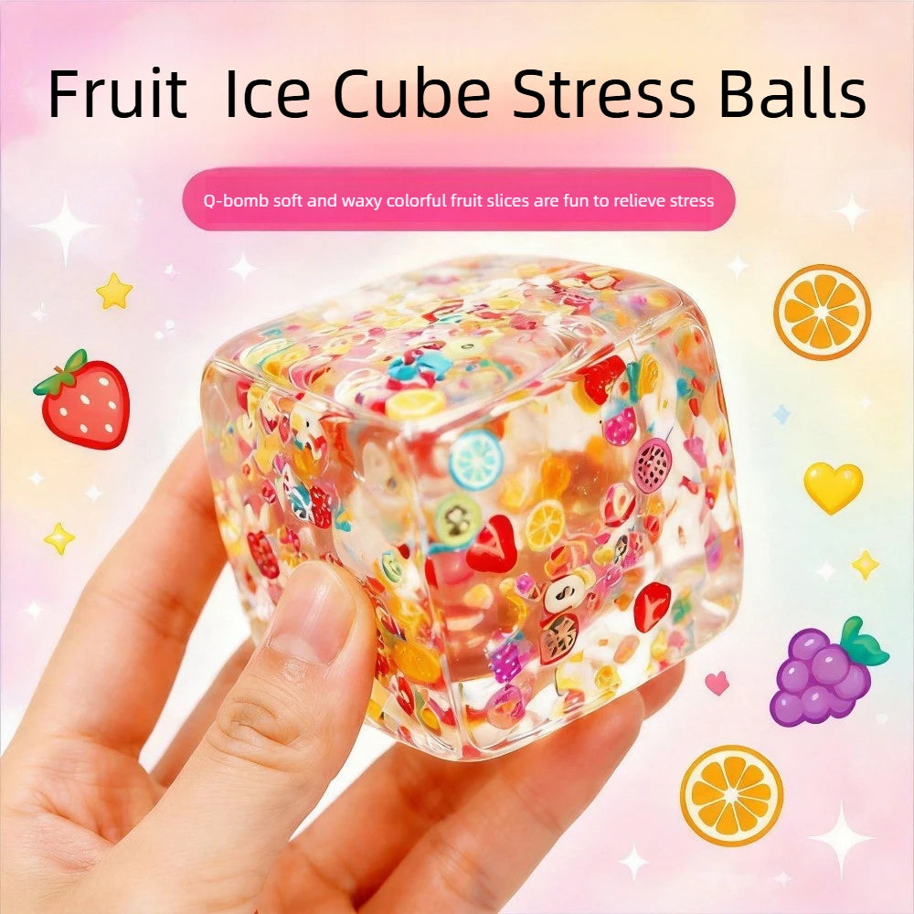 Taba Squishy Stress Balls Cube - Fruit  Sensory Fidget Toy