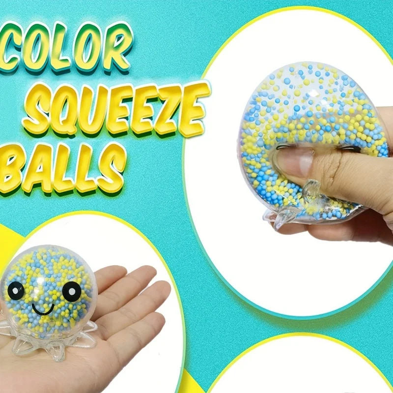 1-6PC Glowing Light Squid Vent Ball Squeeze