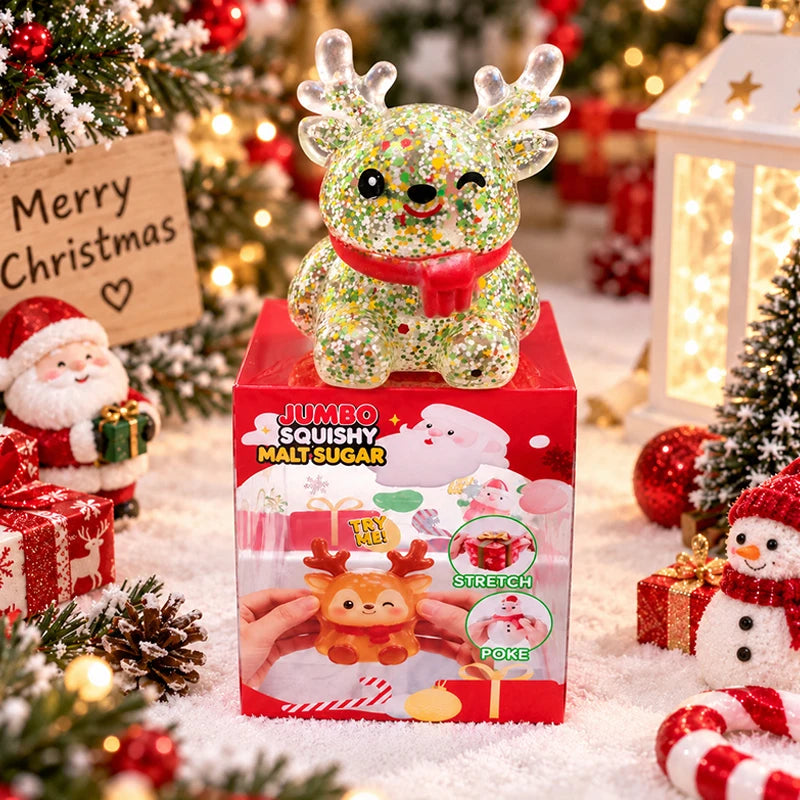 Christmas Dumplings Squishy Glitter Maltose Snowman