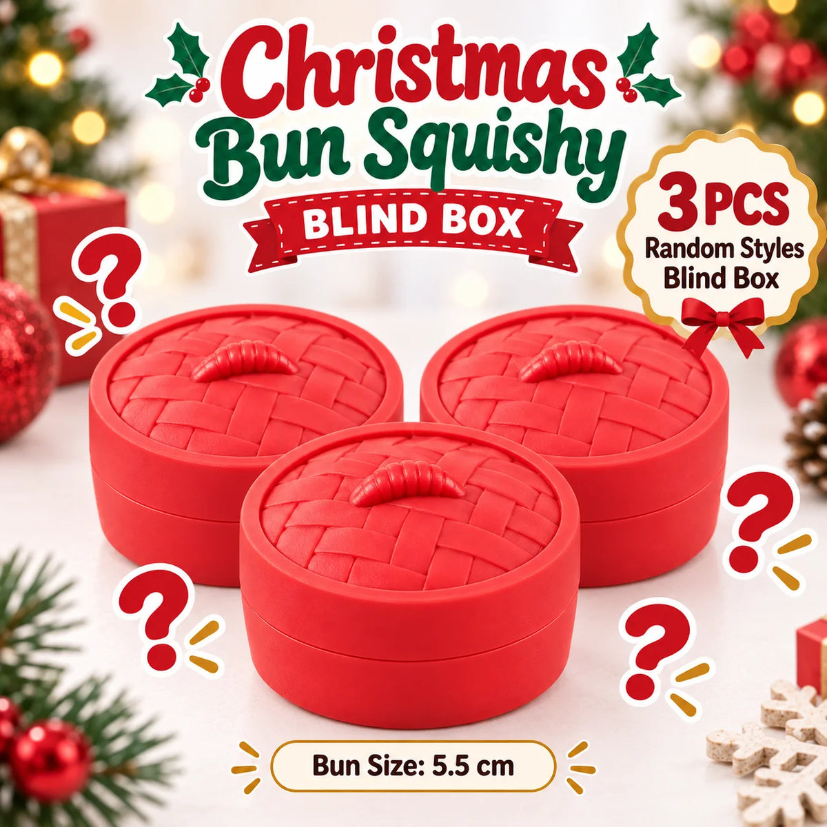 1-5PCS Christmas Dumpling Squishy Blind Box