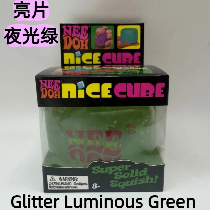 Needoh Cube Squishy Stress Toy Glow In The Dark Slow Rebound
