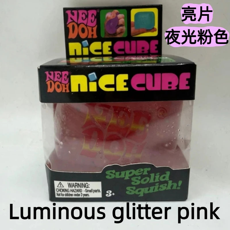 Needoh Cube Squishy Stress Toy Glow In The Dark Slow Rebound