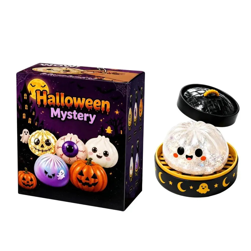 Halloween Dumpling Stress Toy Glitter Halloween Dumpling Pressure Dumpling Squishie Stress Relief Fidget Toy for Adults Gift