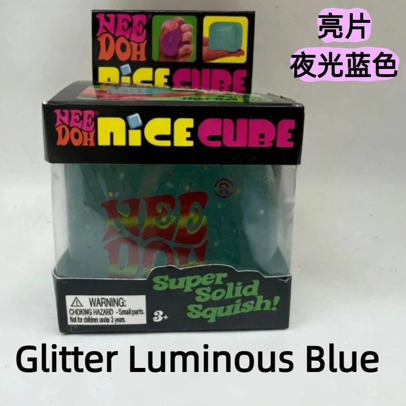 Needoh Cube Squishy Stress Toy Glow In The Dark Slow Rebound