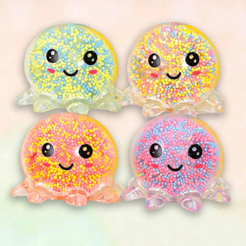 1-6PC Glowing Light Squid Vent Ball Squeeze