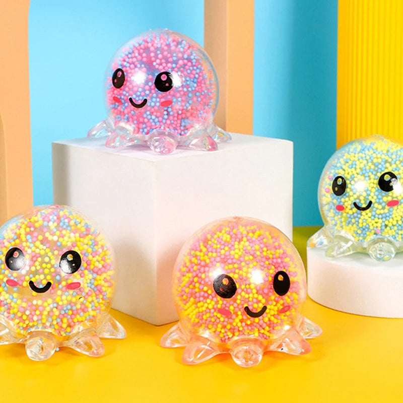 1-6PC Glowing Light Squid Vent Ball Squeeze