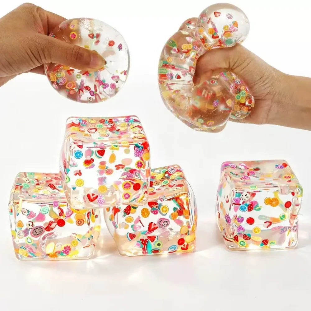 Taba Squishy Stress Balls Cube - Fruit  Sensory Fidget Toy