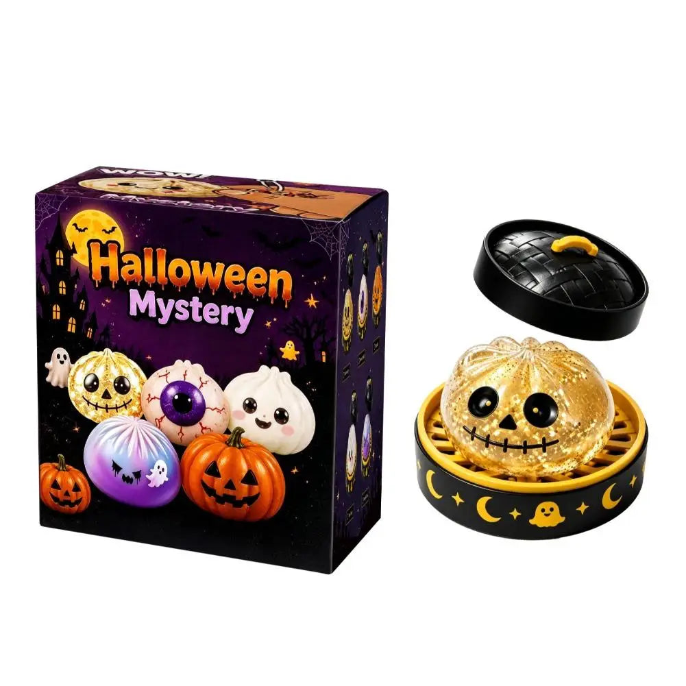 Halloween Dumpling Stress Toy Glitter Halloween Dumpling Pressure Dumpling Squishie Stress Relief Fidget Toy for Adults Gift