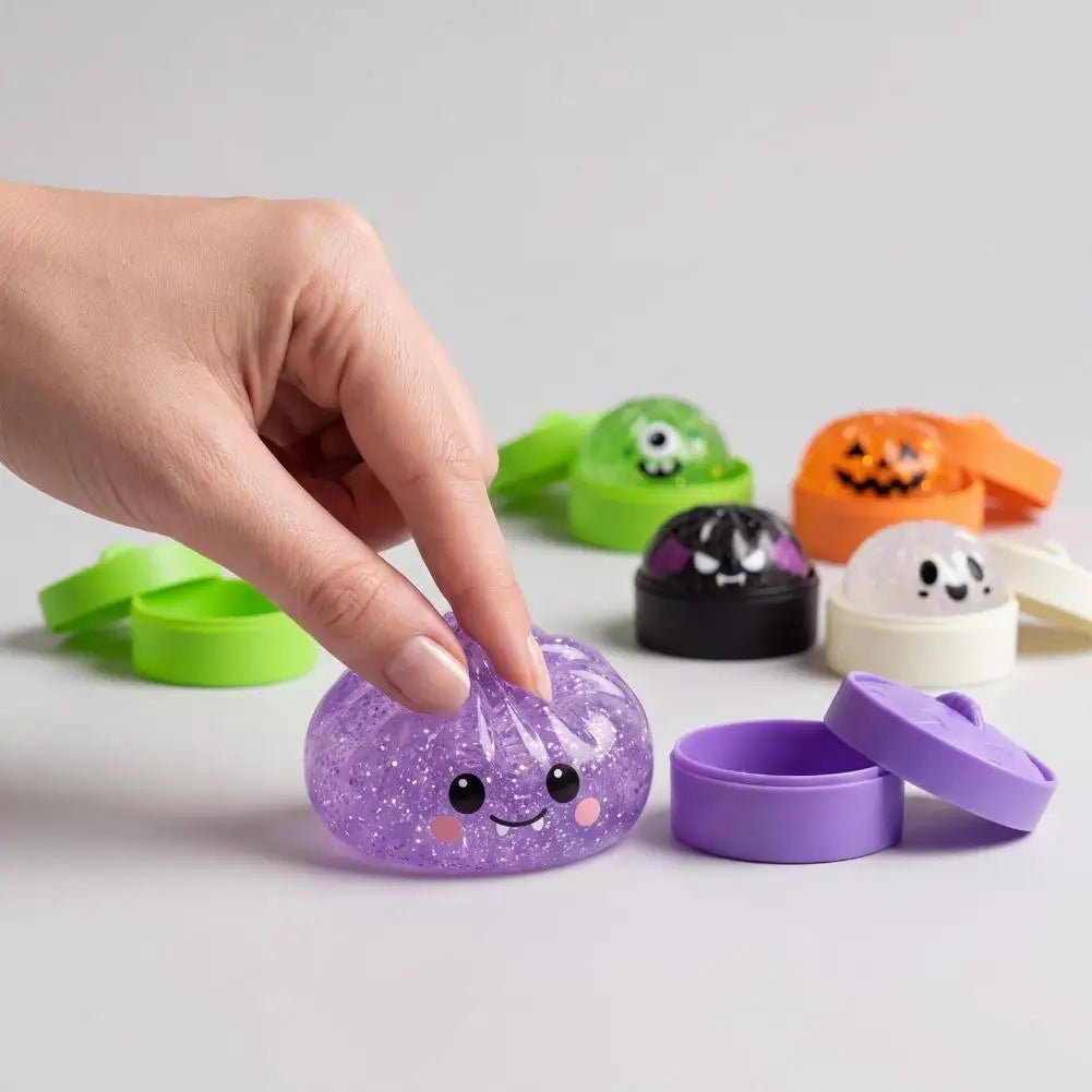 Halloween Dumpling Stress Toy Glitter Halloween Dumpling Pressure Dumpling Squishie Stress Relief Fidget Toy for Adults Gift