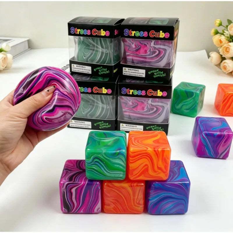 Stress-relief Toy Cube Filled with Gel Stretchable Ball