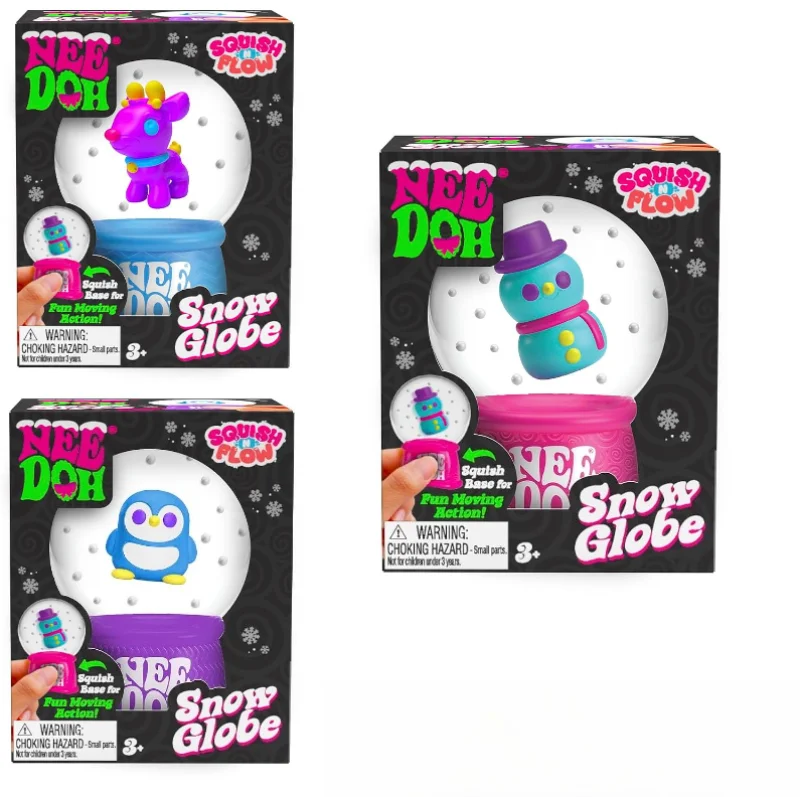 New NeeDoh Squish Flow Snow Globe Crunch