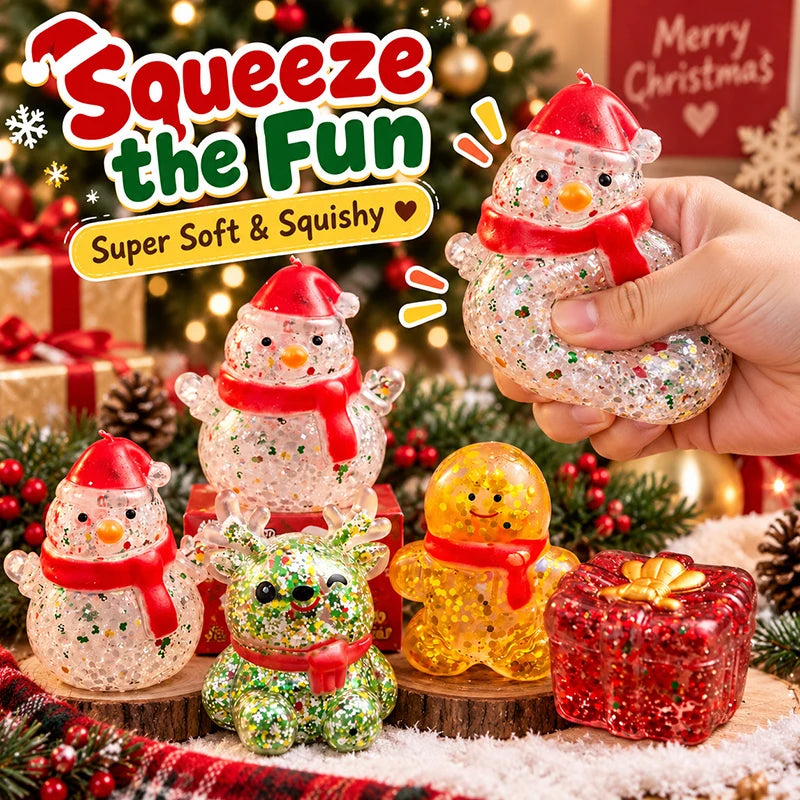 Christmas Dumplings Squishy Glitter Maltose Snowman