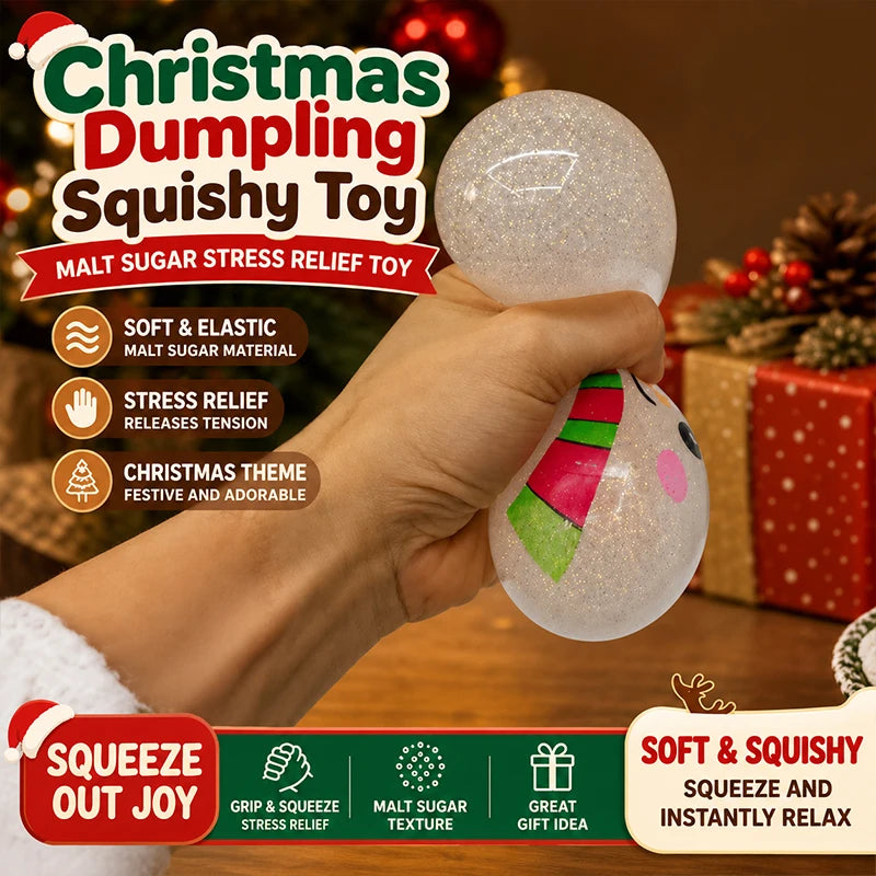 Christmas Dumplings Squishy Glitter Maltose Snowman