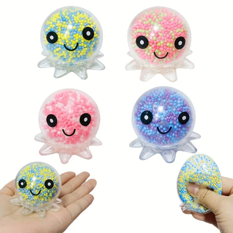 1-6PC Glowing Light Squid Vent Ball Squeeze
