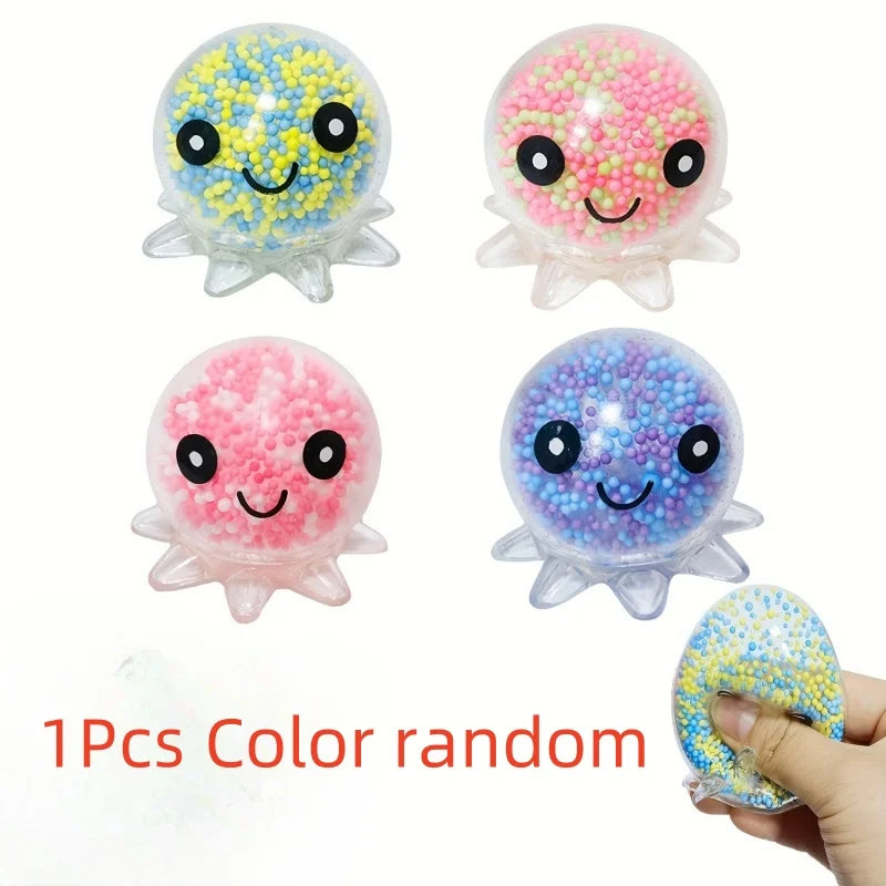1-6PC Glowing Light Squid Vent Ball Squeeze