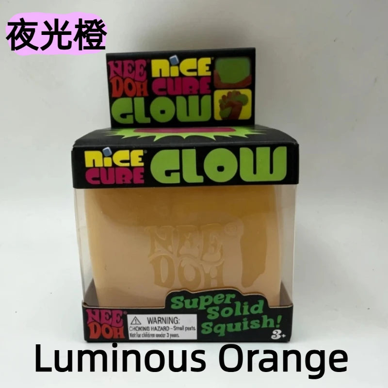 Needoh Cube Squishy Stress Toy Glow In The Dark Slow Rebound