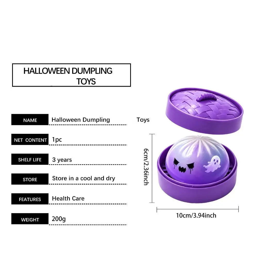 Halloween Dumpling Stress Toy Glitter Halloween Dumpling Pressure Dumpling Squishie Stress Relief Fidget Toy for Adults Gift