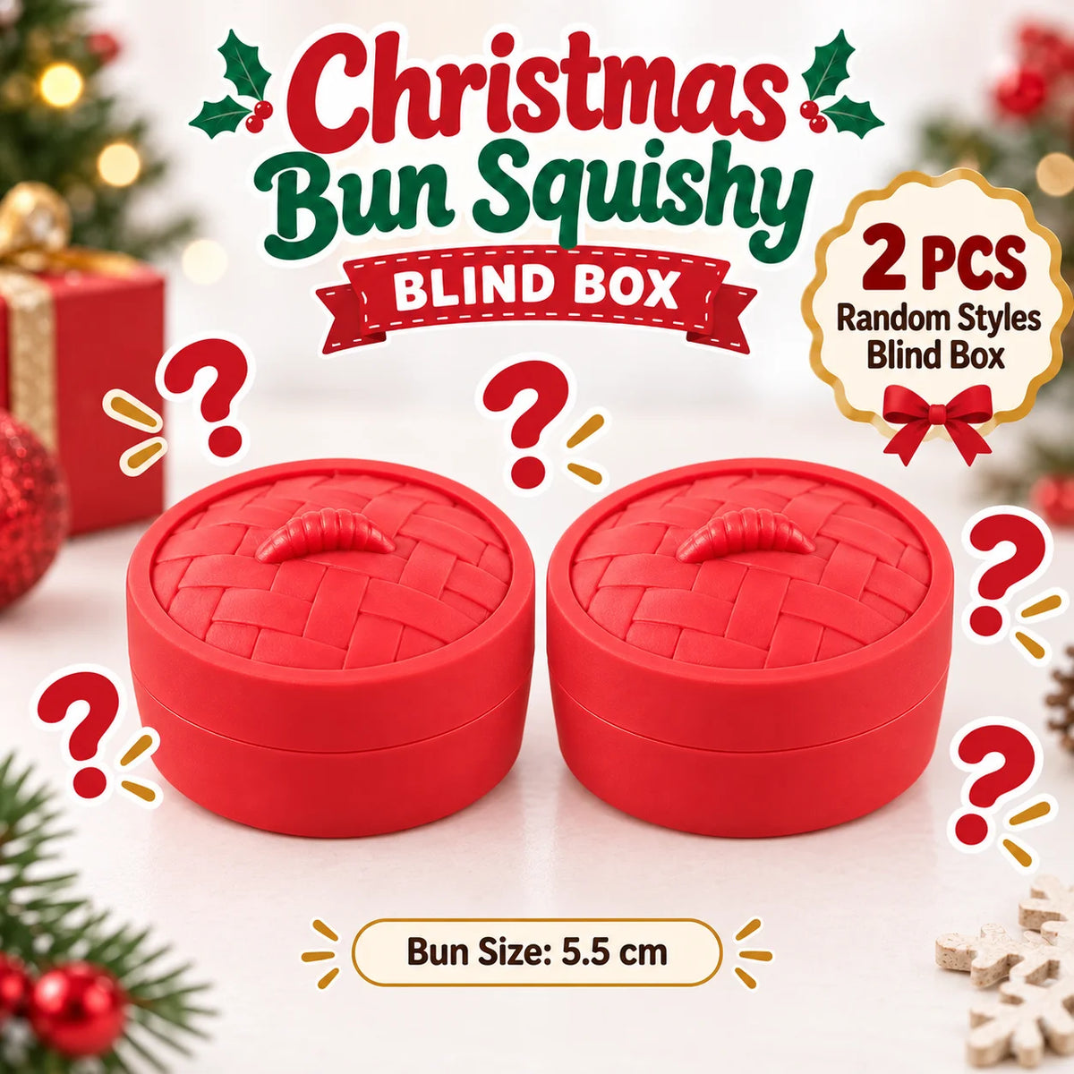 1-5PCS Christmas Dumpling Squishy Blind Box