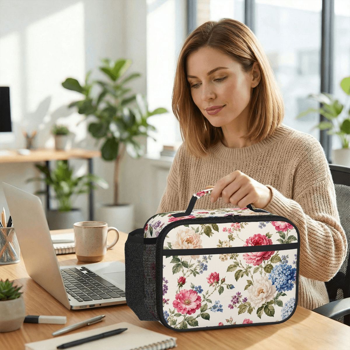 Horizontal Insulated Lunch Tote Bag
