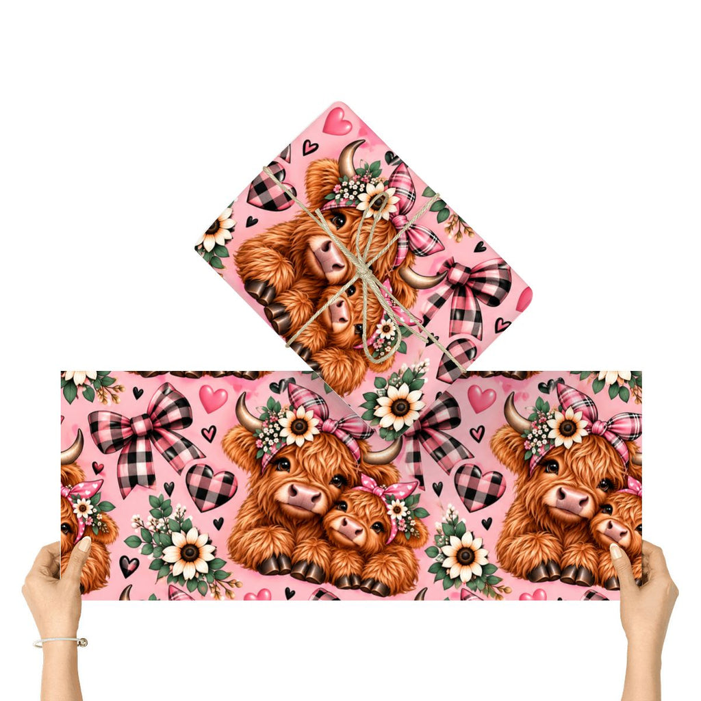 3Pack Gift Wrapping Paper highland cows